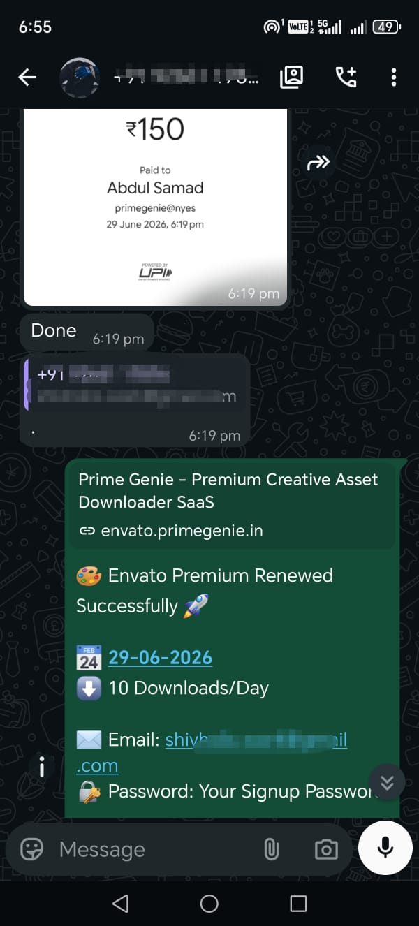 Prime Genie Group Buy designer tools subscription customer activation proof screenshot 56